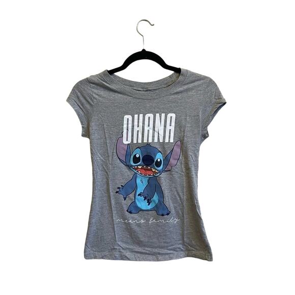 Disney M Lilo and Stitch gray short sleeve t-shirt Ohana - Picture 1 of 6